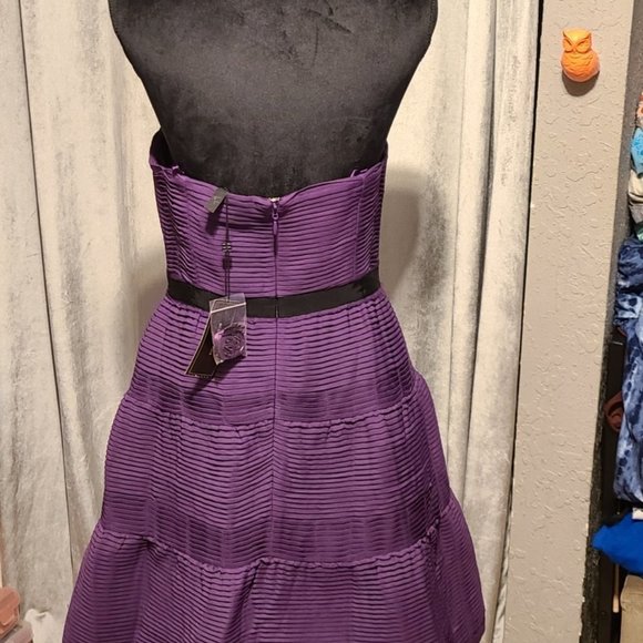 BCBG Max Azria Purple Strapless Dress Size 10 NWT - Picture 4 of 5